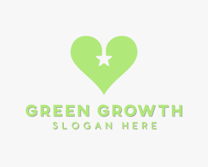 Green Star Heart logo design