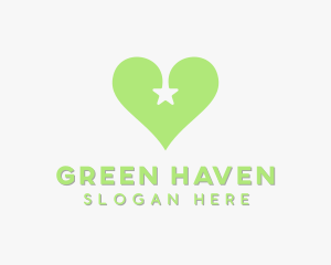 Green Star Heart logo design