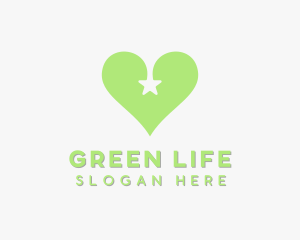 Green Star Heart logo design