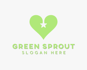 Green Star Heart logo design