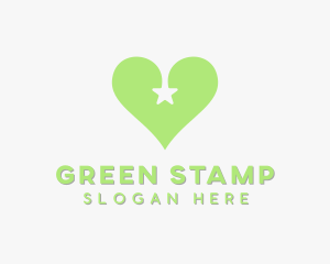 Green Star Heart logo design