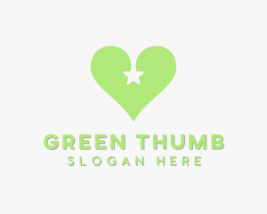 Green Star Heart logo design