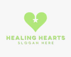 Green Star Heart logo design