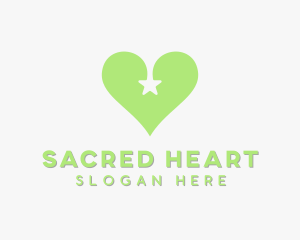 Green Star Heart logo design