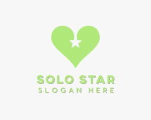 Green Star Heart logo design