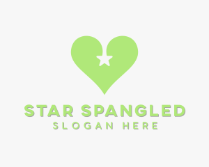 Green Star Heart logo design