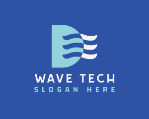 Breeze Waves Letter D logo