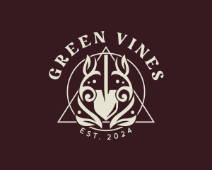 Garden Vine Shovel logo design