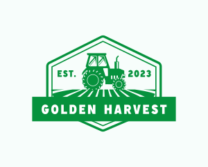 Farm Field Tractor logo design