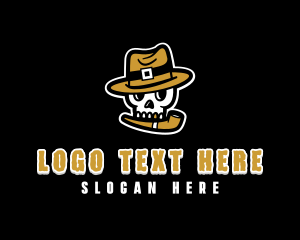 Indie - Hipster Cigarette Skull logo design
