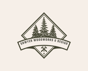 Hammer Chisel Woodwork logo design