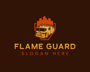 Firetruck Firefighter Rescue logo design