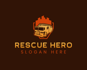Firetruck Firefighter Rescue logo design