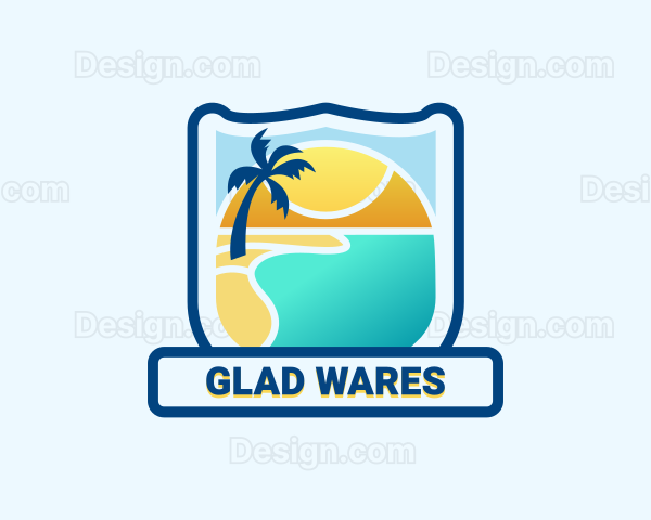 Tropical Beach Vacation Logo