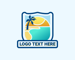 Tropical Beach Vacation Logo