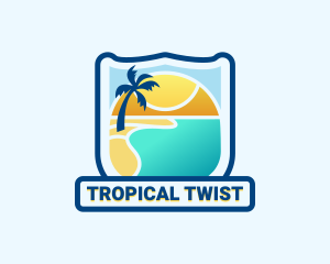 Tropical Beach Vacation logo design