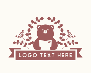 Cute Floral Bear Book logo
