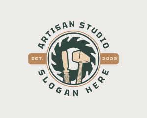 Sawmill Hammer Chisel logo design