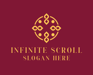 Gold Infinity Cross logo design