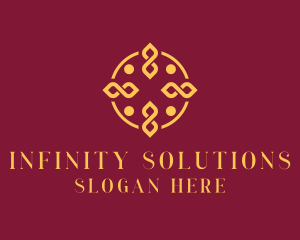 Gold Infinity Cross logo design