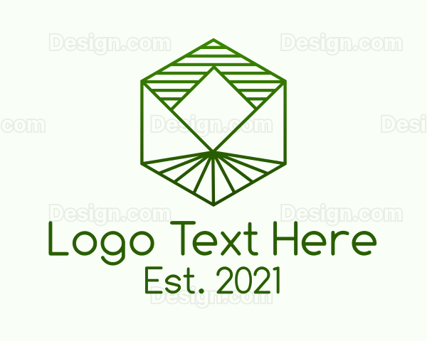 Hexagon Mountain Landscape Logo