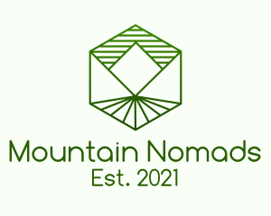 Hexagon Mountain Landscape logo design