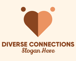 Interracial Love Heart  logo
