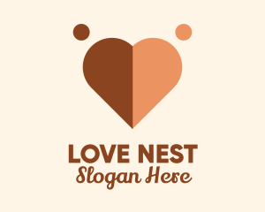 Interracial Love Heart  logo design