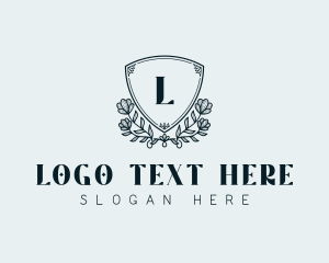 Luxury Shield Floral Crest logo