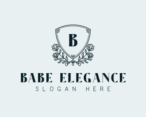 Luxury Shield Floral Crest logo design