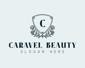 Luxury Shield Floral Crest logo design