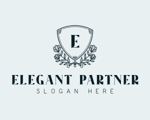 Luxury Shield Floral Crest logo design