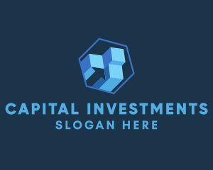 Blue 3D Stock Market logo