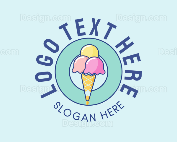 Cute Ice Cream Cone Logo