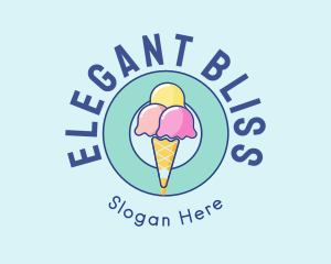 Cute Ice Cream Cone Logo