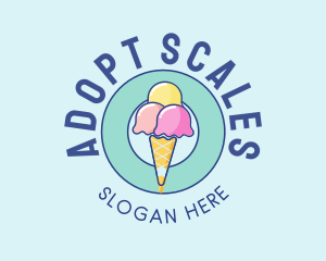 Cute Ice Cream Cone logo design