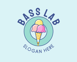 Cute Ice Cream Cone logo design