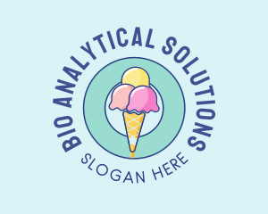 Cute Ice Cream Cone logo design