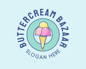 Cute Ice Cream Cone logo