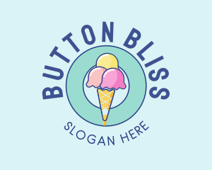 Cute Ice Cream Cone logo design