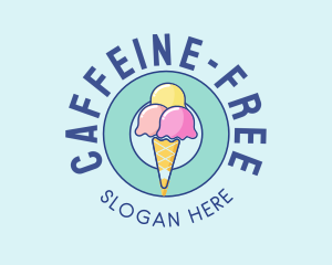 Cute Ice Cream Cone logo design