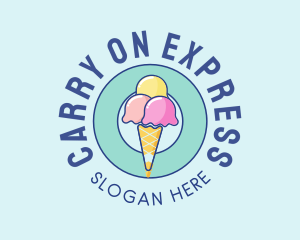 Cute Ice Cream Cone logo design