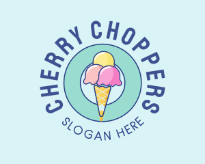 Cute Ice Cream Cone logo design