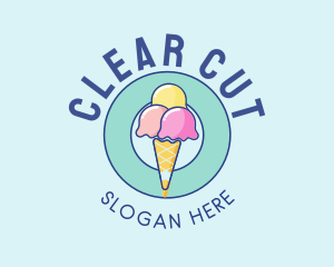 Cute Ice Cream Cone logo design