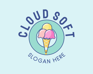 Cute Ice Cream Cone logo design