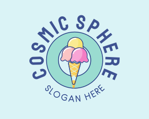 Cute Ice Cream Cone logo design