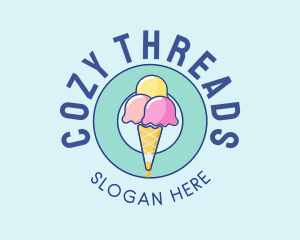 Cute Ice Cream Cone logo design