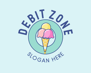 Cute Ice Cream Cone logo design