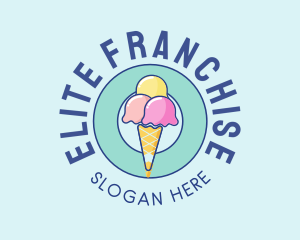 Cute Ice Cream Cone logo design