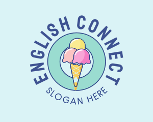 Cute Ice Cream Cone logo design